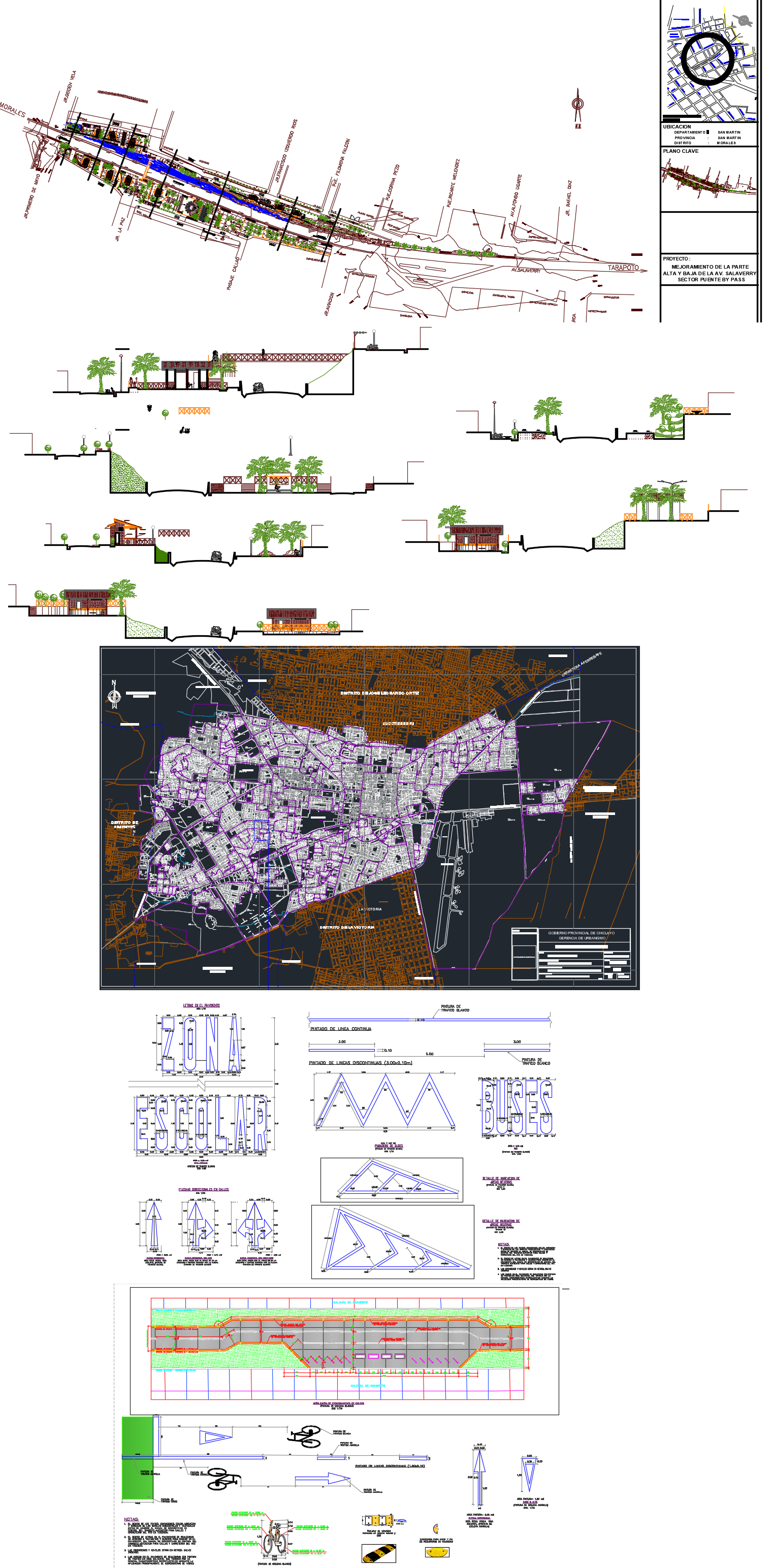 Plans de Ciclovia, cadastre urbain et boulevard