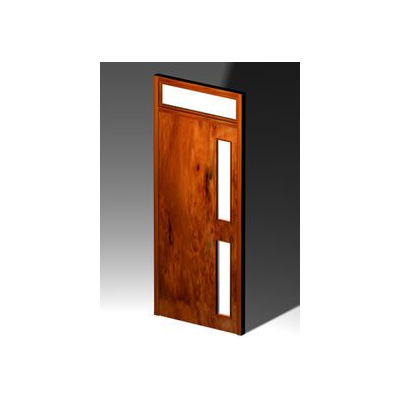 Puerta de Madera con Ventanas Estrechas