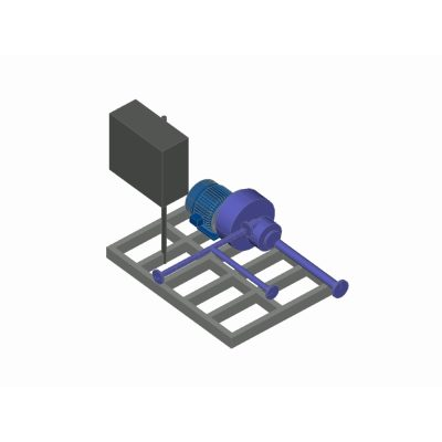 Skid pompe et moteur électrique sur structure métallique