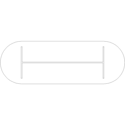Mesa Rectangular Con Extremos Semicirculares