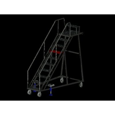 Escalera tipo avion con garruchas y frenos