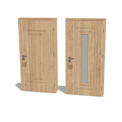 Puerta 3d de madera lista para renderizar