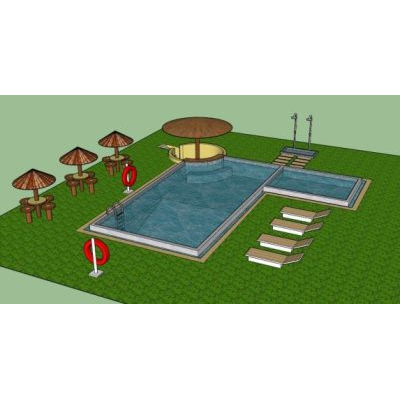 Piscina  swimming pool 3d