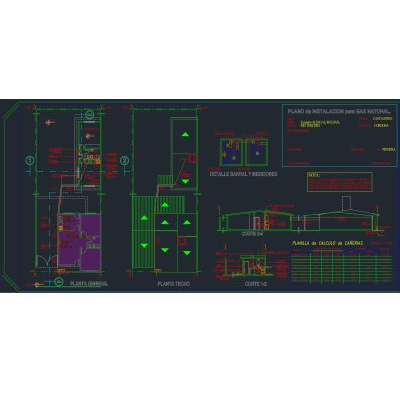 Plano de instalación de gas domiciliaria