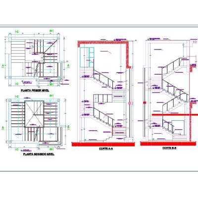 Planos de los detalles de escaleras