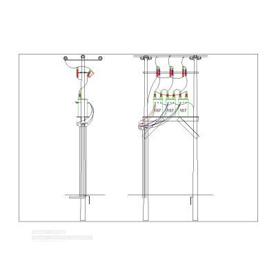 Subestacion electrica aerea tipo h; con transformadores tipo poste
