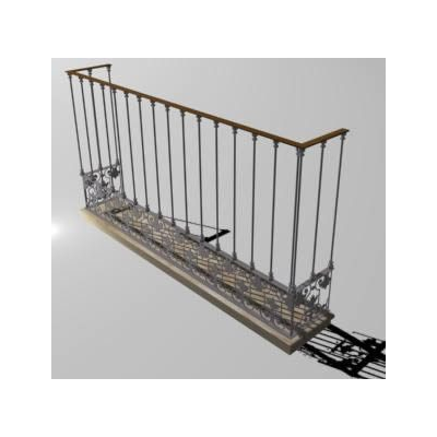 Balcon fer forgé 3d 3ds