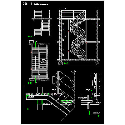 Escalera metalica de dos tramos