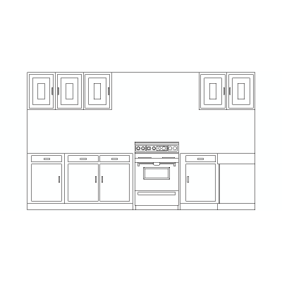 Amueblamiento De Cocina, Visto En Alzado