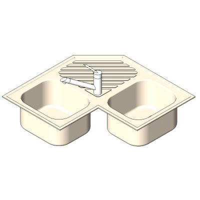 Fregadero Angular Doble de Metal