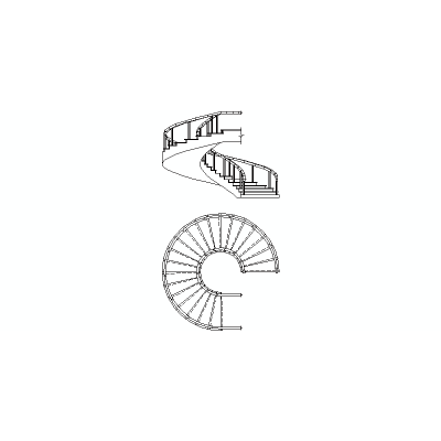 Escalera Caracol Planta Y Alzado
