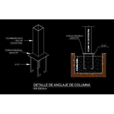 Anclaje columna metalica