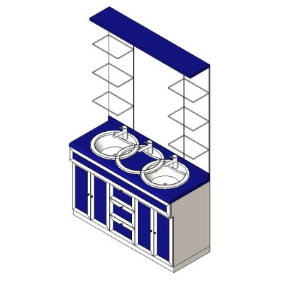 Conjunto Lavabo con Espejo y Estantes