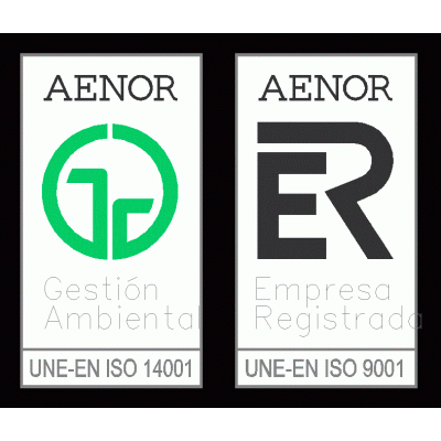 Sellos AENOR ISO 14001 e ISO 9001