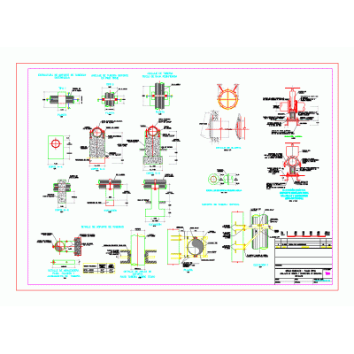 Anclajes de tuberias y estructura de descarga