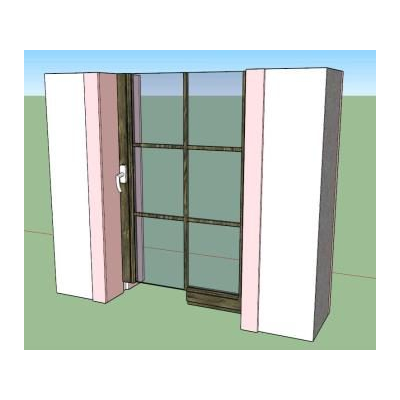 Ventana en corte 3d