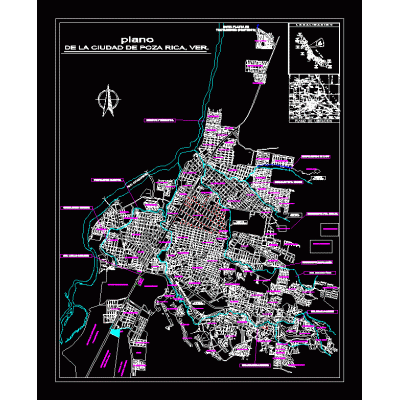Mapa Urbano Poza Rica y Papantla