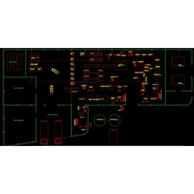 Plano de planta industrial en dwg