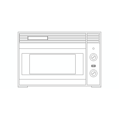 Horno Microondas En Alzado, Mod. 3