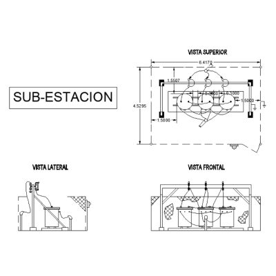 Low and medium voltage substation.