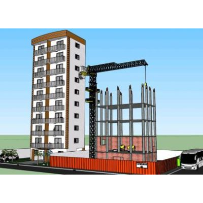 Edificio de departamentos mas uno en construccion