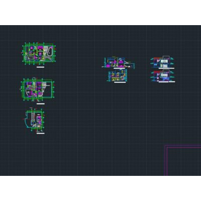 3-Level Single-Family House with Floor Plans and Sections