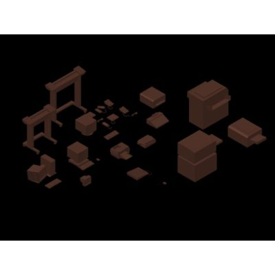 3d office blocks