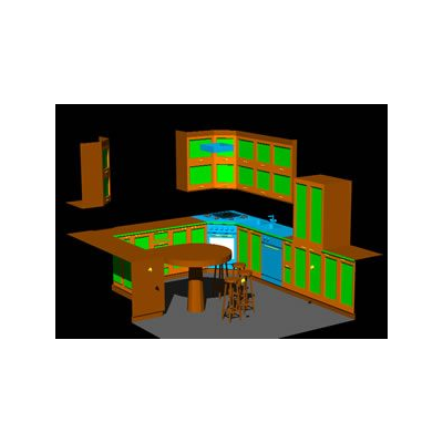 Cocina equipada 3d