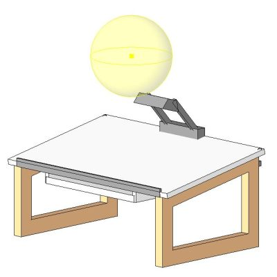 Drawing Table with Built-in Lamp