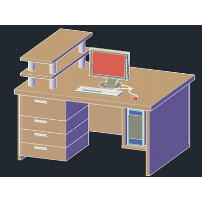 Mueble computadora 3d