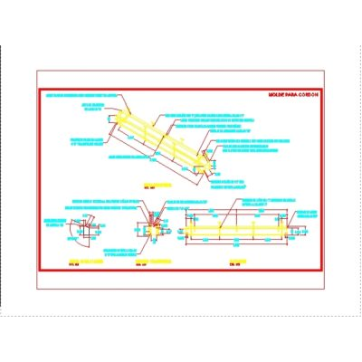 Detallle de molde para cordon desarmable