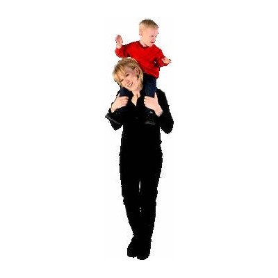 Passeggiata in famiglia: madre e figlio