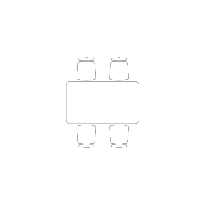 Mesa Rectangular Con 4 Sillas-Mod 6