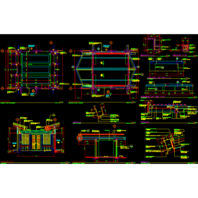 Detalles de vestibulo - estructura de acero