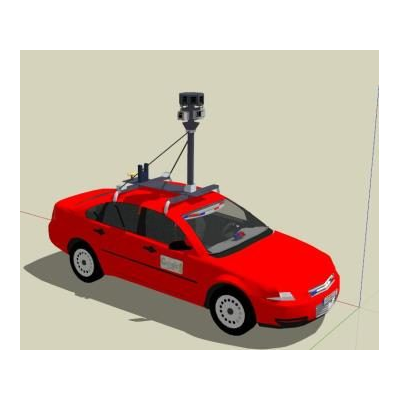 modern car with cameras