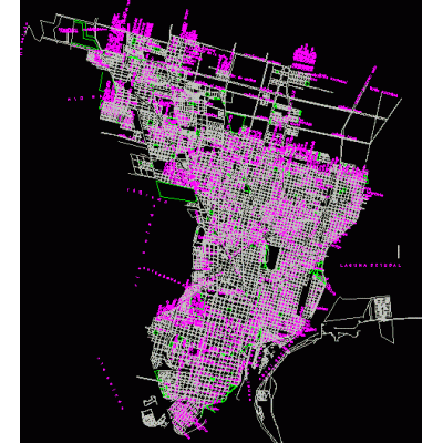 Plano urbano de la ciudad de santa fe; provincia de santa fe; argentina