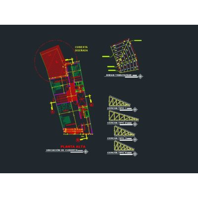 Plano de cubiertas de techos estructurales