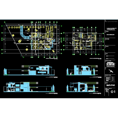 Plano Moderno de Casa Unifamiliar
