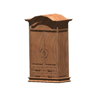Comoda - ropero 3d con materiales aplicados