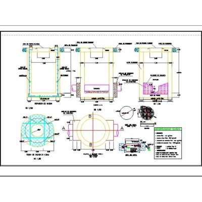 Detalle de buzones para un proyecto de alcantarillado