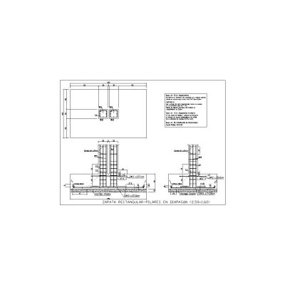 Zapata Rectangular Con Pilares En Diapason