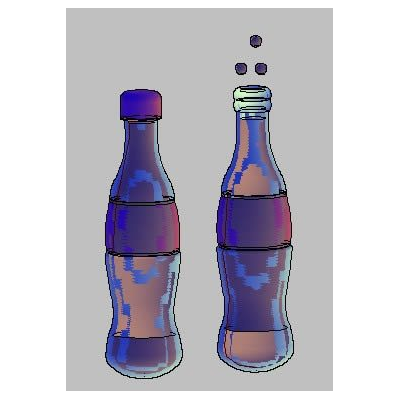 Cola - botella  en 3d