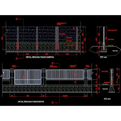 Valla de panel prefabricado - autocad
