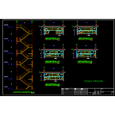 Plano de escalera metalica