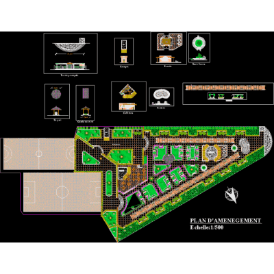 Parque con canchas deportivas