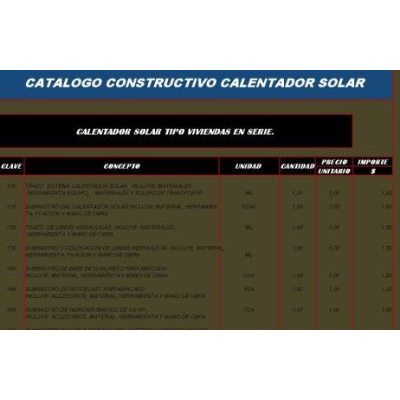 Catalogo constructivo calentador solar