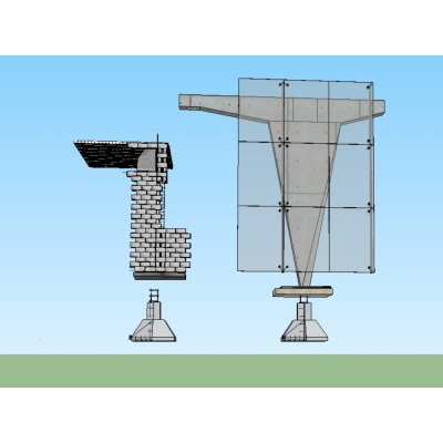 muro hormigon y columna