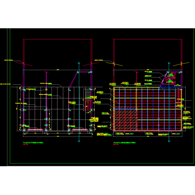 Plano de techo metalico