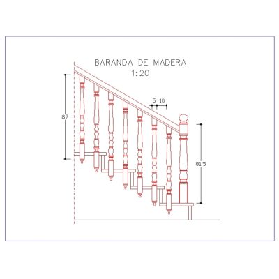 Barandal de madera estilo clasico