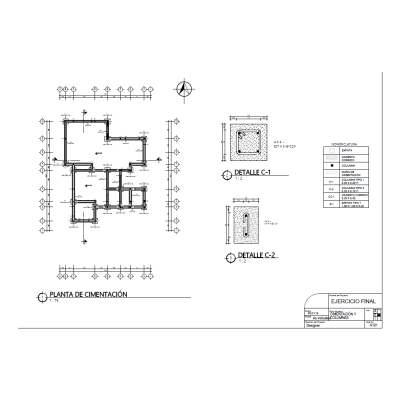 Planta Arquitectónica de Vivienda y Cimentación